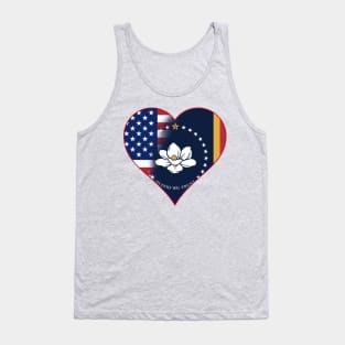 State of Mississippi Flag and American Flag Fusion Design Tank Top